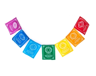 Tibetské modlitební vlaječky 7 Chakras 20 x 24 cm 7 ks