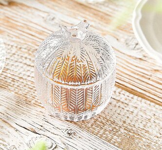 Skleňená dóza | ARNELA | sklo s ptáčkem | 9x12 cm | 882673