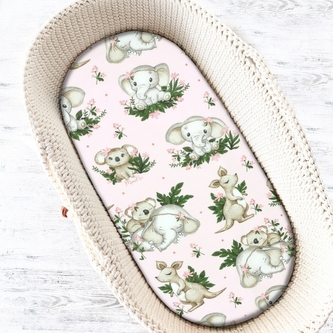 Prostěradlo do kočárku, koše, bavlna, Skippy - růžové; 90x40