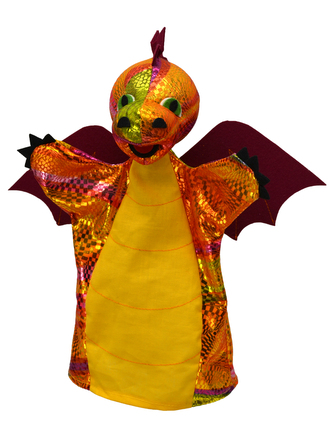 Drak duhový 28 cm, vínový, maňásek