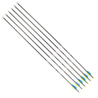 Šípy Yate Disport Mixx 32/1500 karbon 6 ks - šedé