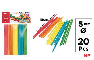 Patyczki drewniane kolorowe 5mm 20szt