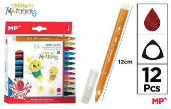 Flamastry brokatowe 12 kolorów