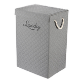 Koš látkový - krabice s uchy a víkem, vysoký, béžový