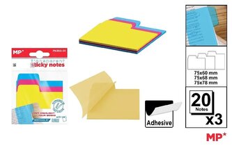 Karteczki samoprzylepne indeksujące 3x20szt