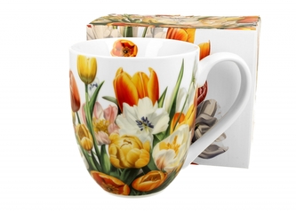 Porcelánový hrnek XXL - tulipány, 1000 ml