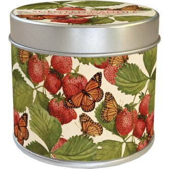 Vonná svíčka v plechové dóze Strawberry & Butterfly