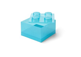 LEGO úložný box 4 s víkem - třpytivá modrá