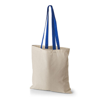 Bavlněná taška 16l KRÉMOVÁ dl. modré ručky