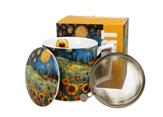 Porcelánový hrnek byliňák - slunečnice, 450 ml