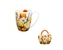Porcelánový hrnek v košíku - tulipány, 360 ml