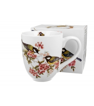 Porcelánový hrnek XXL - sýkorky, 1000 ml