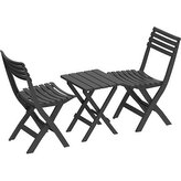 Skládací plastový balkónový nábytek 2+1, antracit, Duramax IDMOFXX081GY