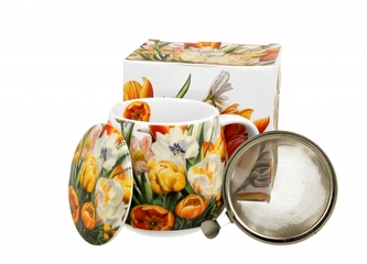 Porcelánový hrnek byliňák - tulipány, 430 ml
