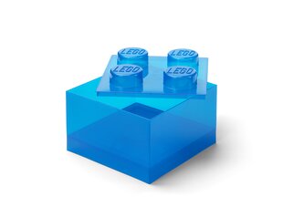 LEGO úložný box 4 s víkem - průhledná modrá