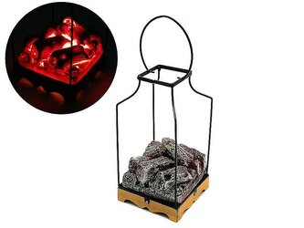 Lampion kominek LED z imitacją ognia