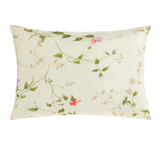 Povláček krepový - Fialka smetanová, fialová - 50x70cm na zip ( pouze povlak )