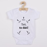 Dětské body s potiskem New Baby Tati, to dáš! - krátký rukáv - velikost 80 (9-12m)