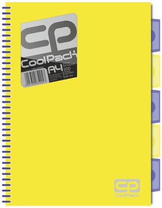 Kołonotes A4 200 k. neon żółty CoolPack, Patio