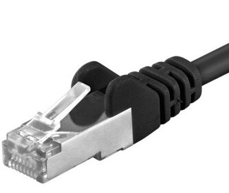Premiumcord Patch kabel Cat6a S-FTP, AWG 26/7, délka 0.5m, černá