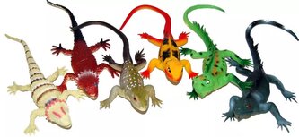 Zvířata ještěrky 32cm plastové figurky zvířátka pískací 6 druhů