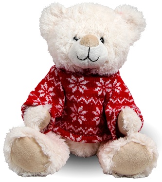 Plyšový medvěd Bonny v červeném svetru malý