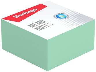 Kostka nieklejona, 9x9x4, 5cm, 80gr/m2, zielona, Berlingo