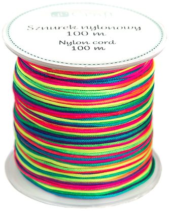 Sznurek nylonowy 0,8mm 100m tęczowy