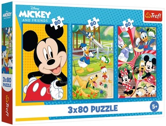 Puzzle 3x80-el. Drużyna Myszki Miki / Disney Myszka Miki i przyjaciele, Trefl