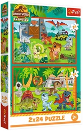 Puzzle 2x24-el. Małe dinozaury / Universal Jurassic World, Trefl