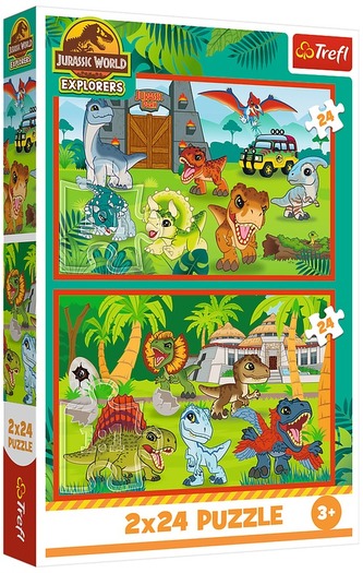 Puzzle 2x24-el. Małe dinozaury / Universal Jurassic World, Trefl