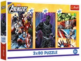 Puzzle 3x80-el. Dni pełne akcji / Disney Marvel Avengers, Trefl