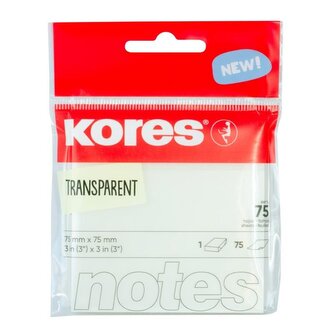 Kores Transparentní samolepicí bloček 75x75 mm Kores Transparentní samolepicí bloček 75x75 mm