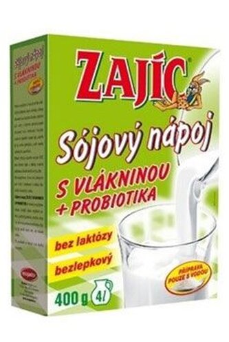 Nápoj Zajíc sojový s vlákninou+probiotik 400g krabička