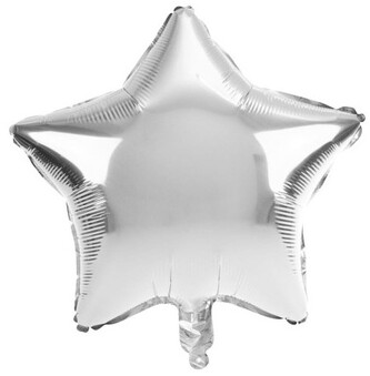 Balon foliowy gwiazda duża srebrny, Arpex