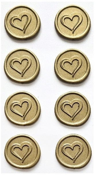 Odbicie lakowe samoprzylepne Serce op. 8szt., złoty, Galeria Papieru