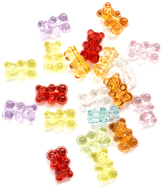 Koraliki akrylowe Misie 12mm 20szt