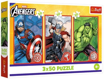 Puzzle 3x50-el. Twój bohater / Disney Marvel Avengers, Trefl