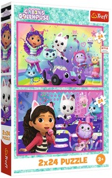 Puzzle 2x24-el. Zabawa z Gabby / Universal Gabby"s Dollhouse, Trefl