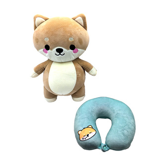 Cestovní polštář a hračka Swapseazzz -plyšový - Adoramals-zvířátka-Pes Shiba Inu Shuggs