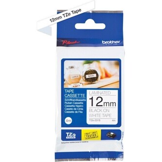 Brother TZE-231S, 12mm x 4m, černý tisk / bílý podklad, laminovaná, originální páska