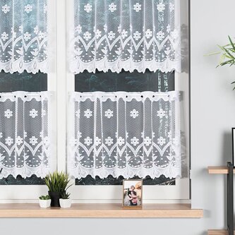 Dekorační metrážová vitrážová záclona MILA bílá výška 70 cm MyBestHome
