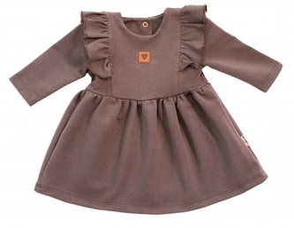 Dětské teplákové šaty, tunika Vintage Love - čokoláda, vel. 80; 80 (9-12m)
