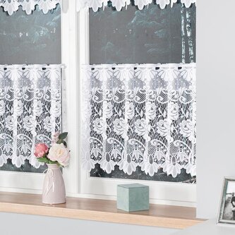 Dekorační metrážová vitrážová záclona SIMONKA bílá výška 45 cm MyBestHome