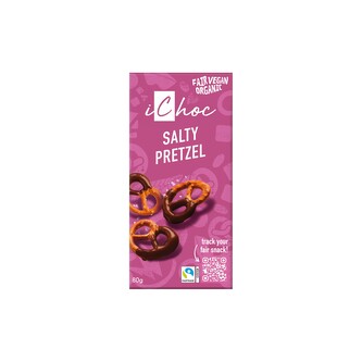 Čokoláda vegan slaný preclík iChoc 80 g BIO   VIVANI