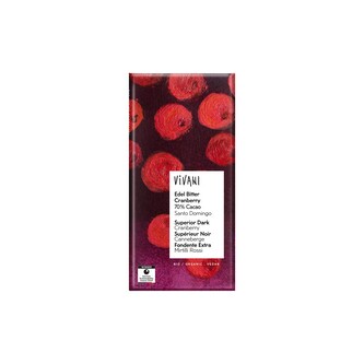 Čokoláda hořká s brusnicemi 100 g BIO   VIVANI