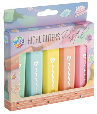 Pastelové fixy, zvýrazňovače - 5 ks