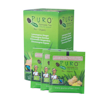 Puro čaj Fairtrade BIO Zelený s Citrónem/Zázvorem 25x1,5g