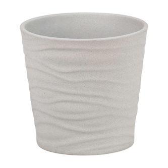 Keramický květináč Sonora efekt kamene 12 cm bílý, 2. jakost