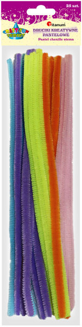 Wyciorki pastelowe kolory 0.8 x 30 cm, Craft-Fun